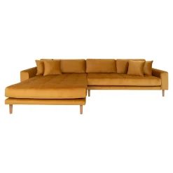 Senfgelbes Lido Lounge Sofa mit vier Kissen