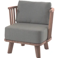 Sessel Fez Outdoor - Teakholz mit grünem Sunbrella-Kissen - 81x75x75 cm