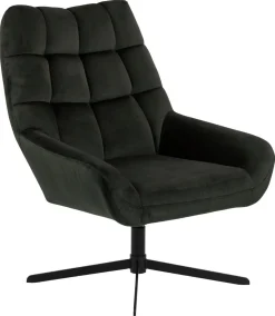 Sessel Paris - 73x82x88 cm - drehbar - dunkelgrüner Samt