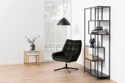 Sessel Paris - 73x82x88 cm - drehbar - dunkelgrüner Samt