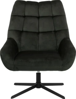 Sessel Paris - 73x82x88 cm - drehbar - dunkelgrüner Samt