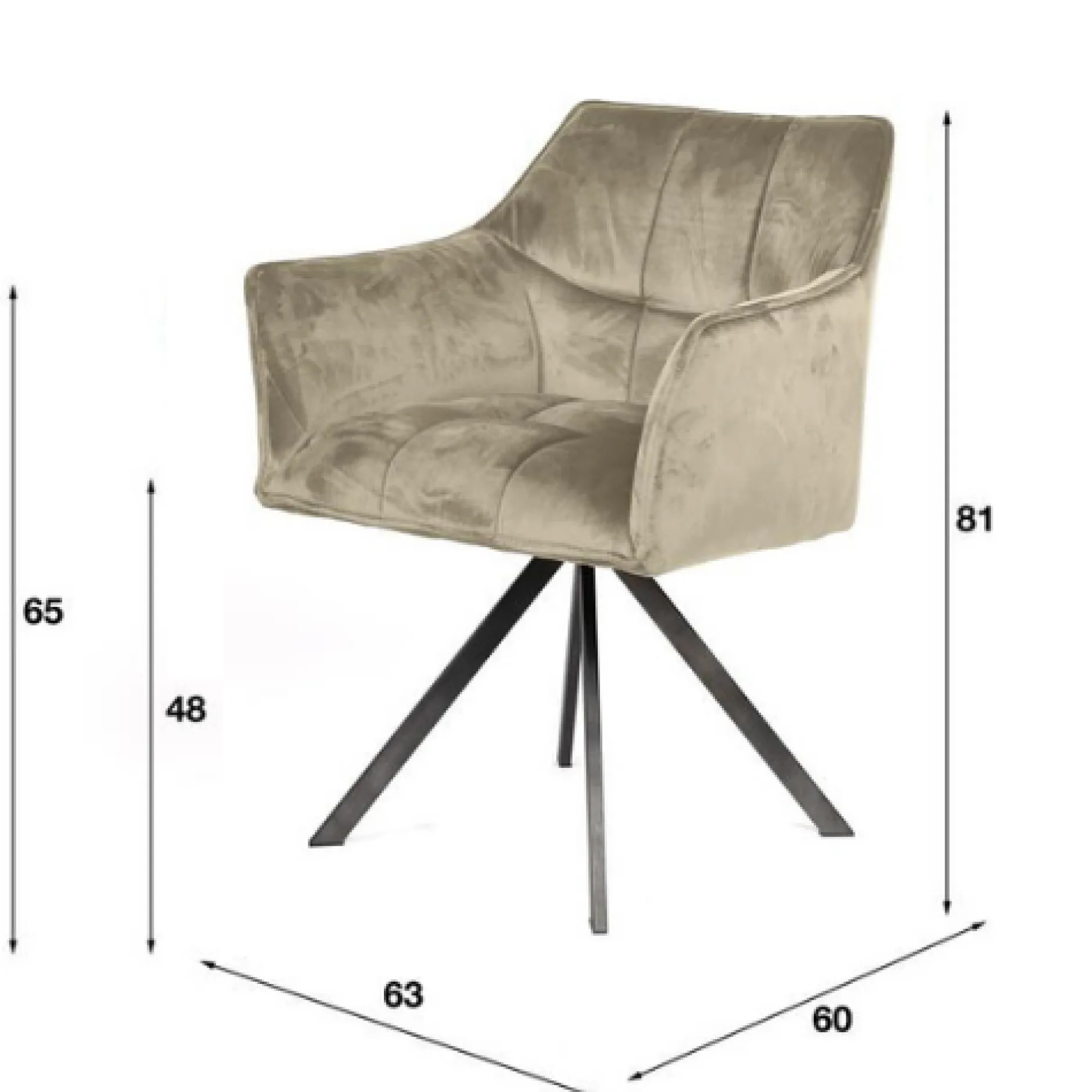 Sessel Rasto velours - champagne