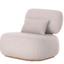 Sessel Ruby für den Außenbereich von Gescova - Teakholz und Beige - 90x95x80 cm
