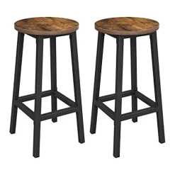 Set aus 2 hohen Industriehockern, Stahl, einfache Montage