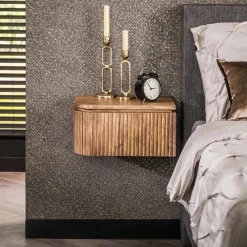 Set aus 2 Nachttischen Welle Mangoholz