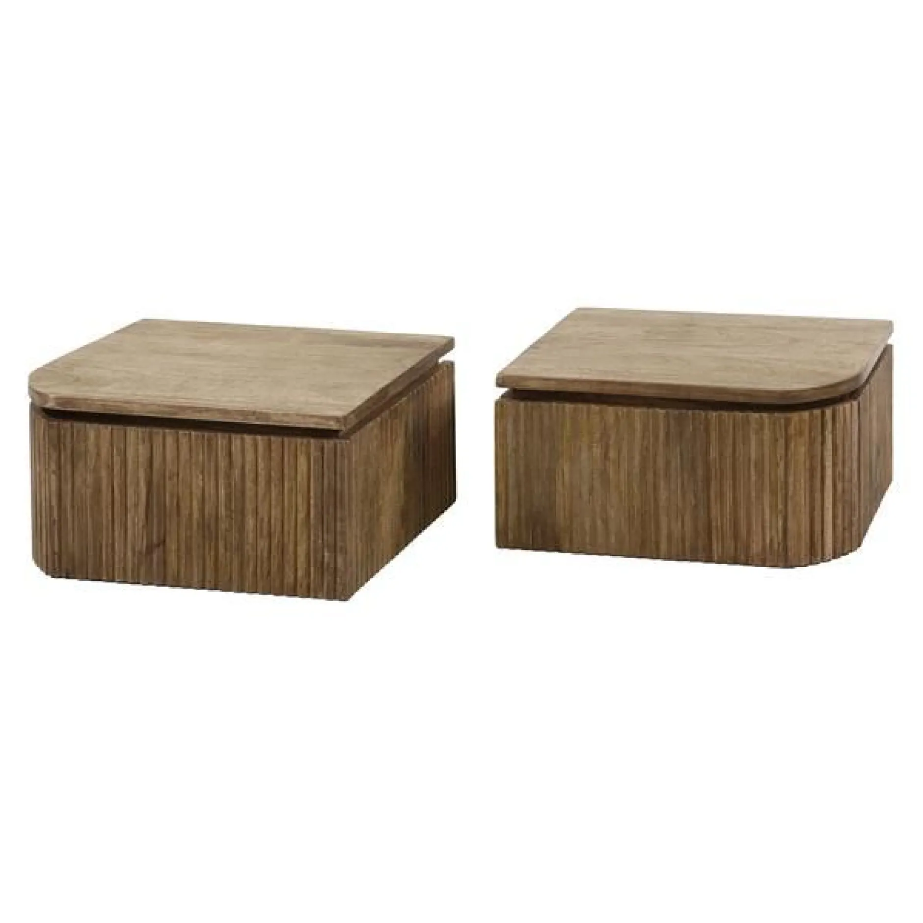 Set aus 2 Nachttischen Welle Mangoholz