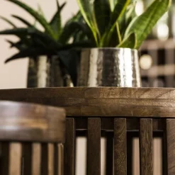Set aus 2 runden Couchtischen Goma mit Ablage - Mangoholz