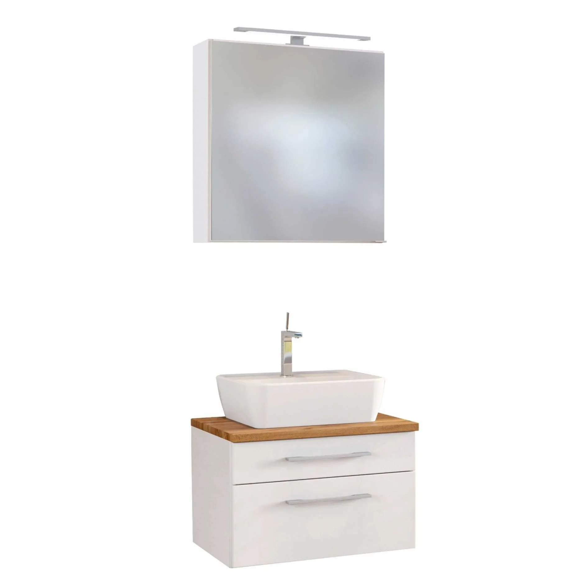 Set aus Waschbecken und Spiegelschrank Dasa 60cm - weiß