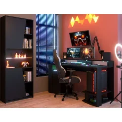 Set Gaming | Schreibtisch und Bücherregal