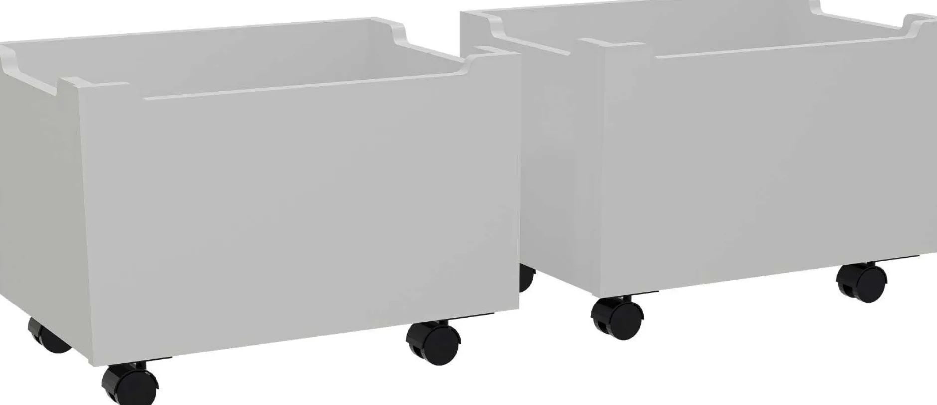 Set mit 2 Schubladen Forrest - mit Rollen - Buche - weiß