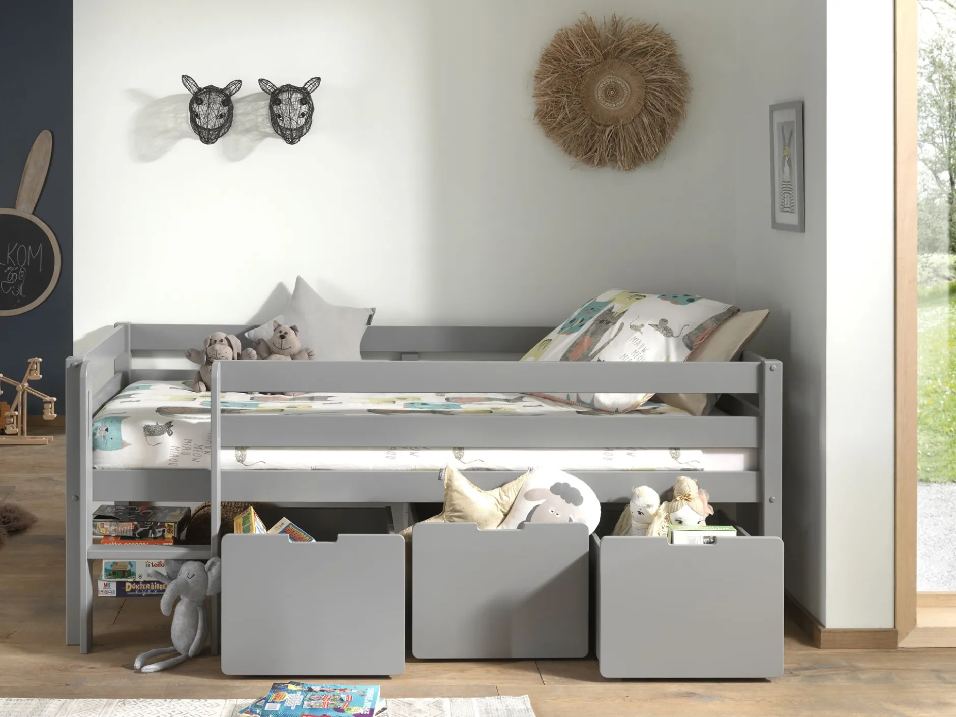Set mit 3 Schubladen Pip - grau