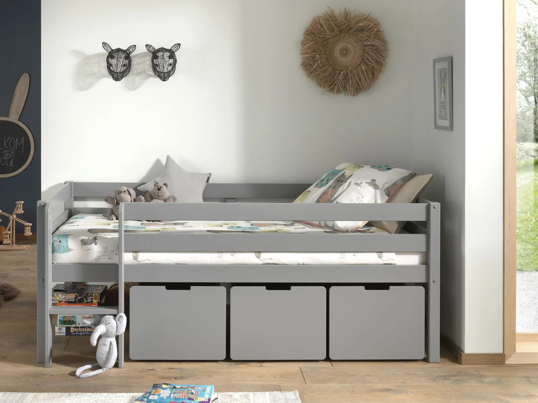 Set mit 3 Schubladen Pip - grau