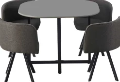 Set Tisch und Stühle Eva | 100 x 100 x 75 cm | Grau
