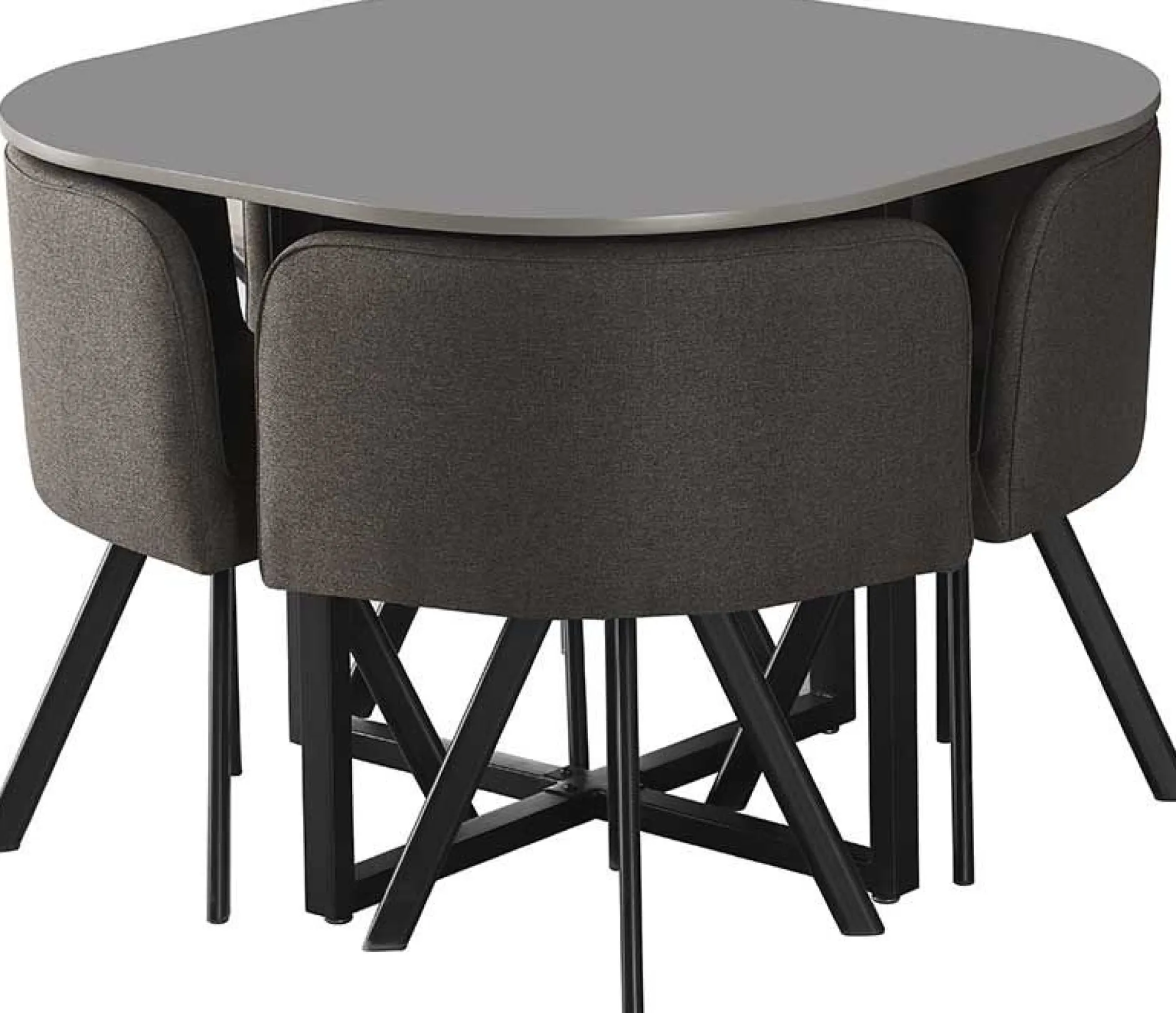 Set Tisch und Stühle Eva | 100 x 100 x 75 cm | Grau