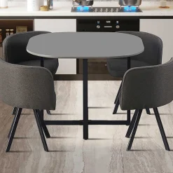 Set Tisch und Stühle Eva | 100 x 100 x 75 cm | Grau