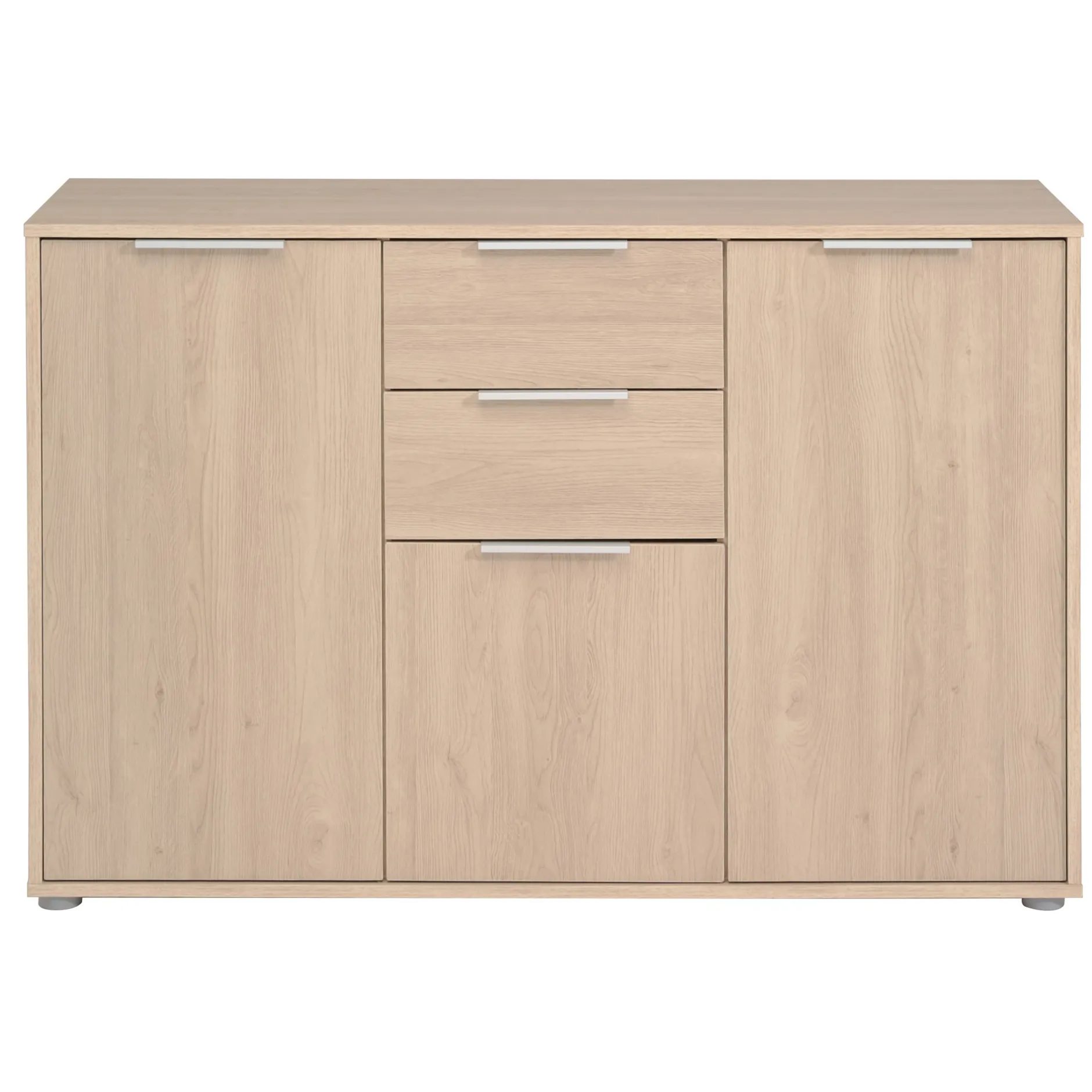 Sideboard Axel 120cm 3 Türen 2 Schubladen - Eiche