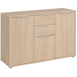 Sideboard Axel 120cm 3 Türen 2 Schubladen - Eiche