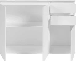 Sideboard Brest - 119x35x84cm - 3 Türen und 2 Schubladen - weiß