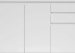Sideboard Brest - 119x35x84cm - 3 Türen und 2 Schubladen - weiß