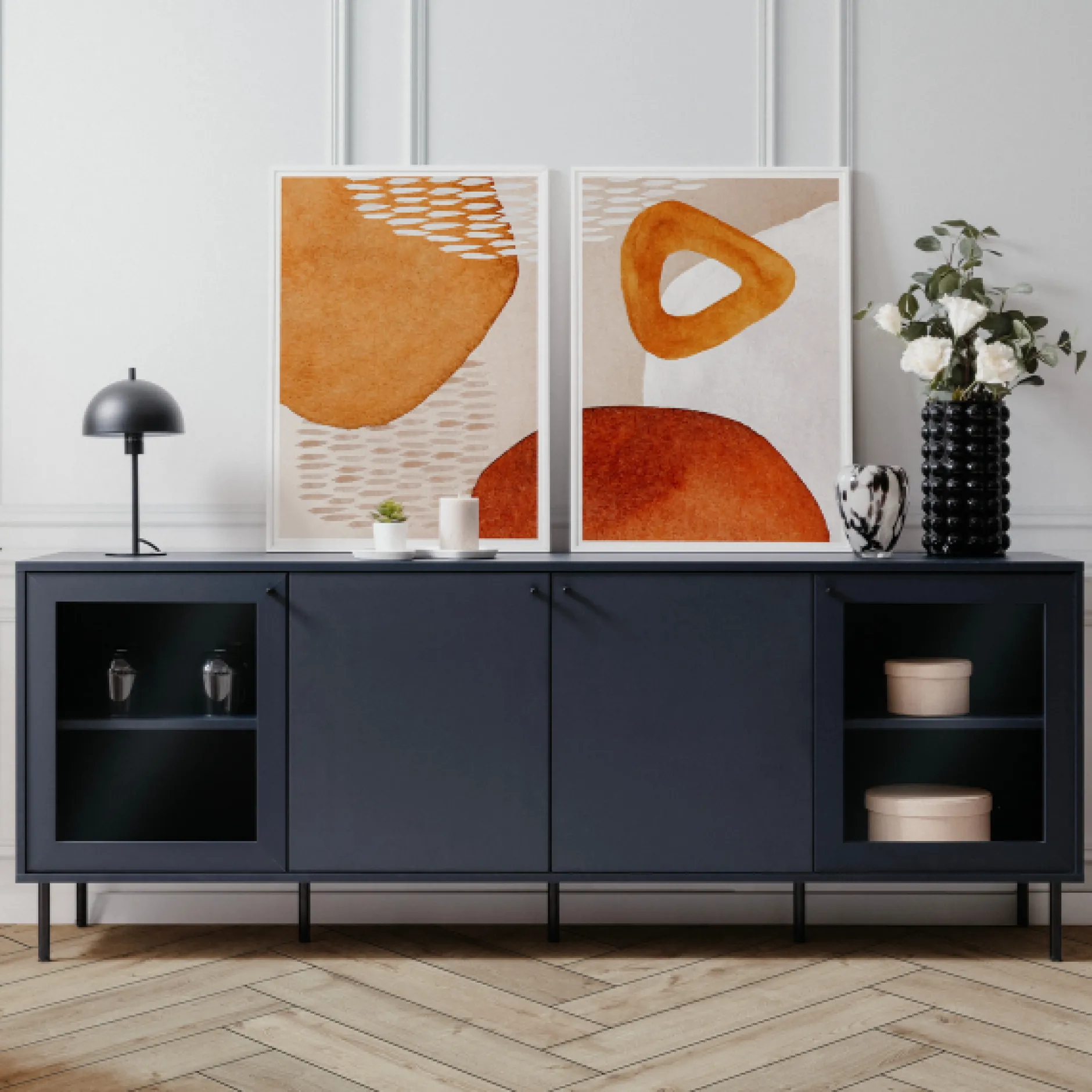 Sideboard Carillon 180cm mit vier Türen - navy blau
