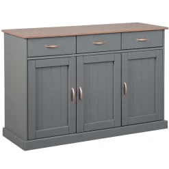 Sideboard Cerci 131cm mit 3 Türen und 3 Schubladen - grau