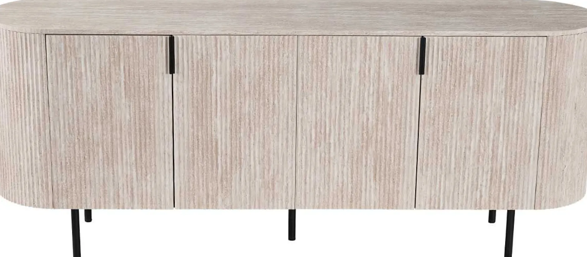 Sideboard Lagos - 200x45x80cm - 4 Türen - Travertin