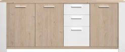 Sideboard London | 219,8 x 52 x 86,5 cm | Eiche/weiß
