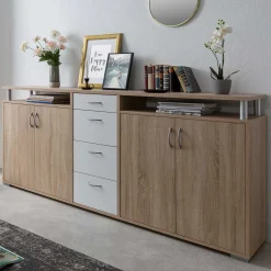 Sideboard Maximo 208cm - sonoma Eiche/weiß