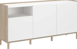 Sideboard Morpheus - 150x40x75cm - 3 Türen - Eiche Dekor/Weiß