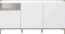 Sideboard Morpheus - 150x40x75cm - 3 Türen - Eiche Dekor/Weiß