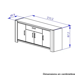 Sideboard Oxyde | 211 x 50 x 88 cm | Artisan Oak Design