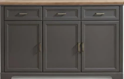 Sideboard Samine 3 Schubladen 3 Türen - graphit/quecksilber