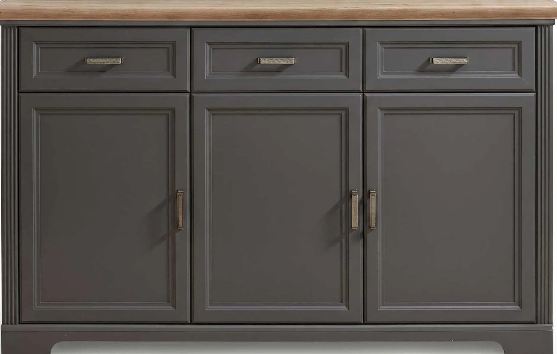 Sideboard Samine 3 Schubladen 3 Türen - graphit/quecksilber