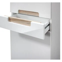 SienaBadezimmer : Säulenschrank, Spiegelschrank, Waschbeckenunterschrank, Hängeschränke - Hochglanz weiß
