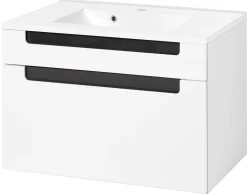 Siena 80cm Waschtischunterschrank - weiß/anthrazit
