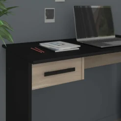 SilBüro-Set : Schreibtisch und zwei Aktenschränke - Eiche Dekor/schwarz