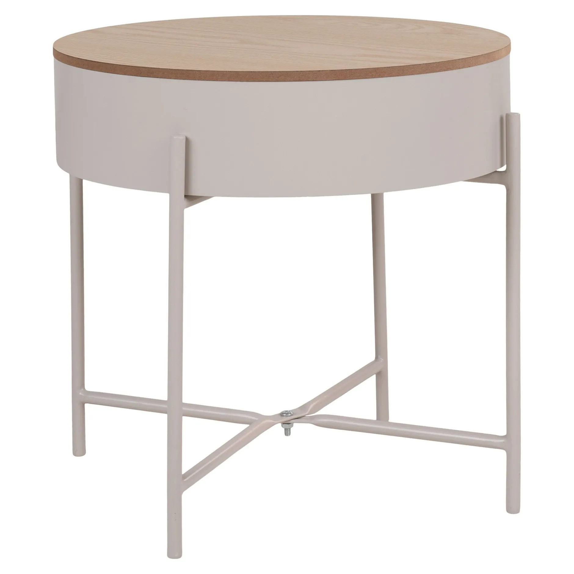 Sisco Beistelltisch - Ø40cm - mit Ablage - grau