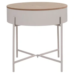 Sisco Beistelltisch - Ø40cm - mit Ablage - grau