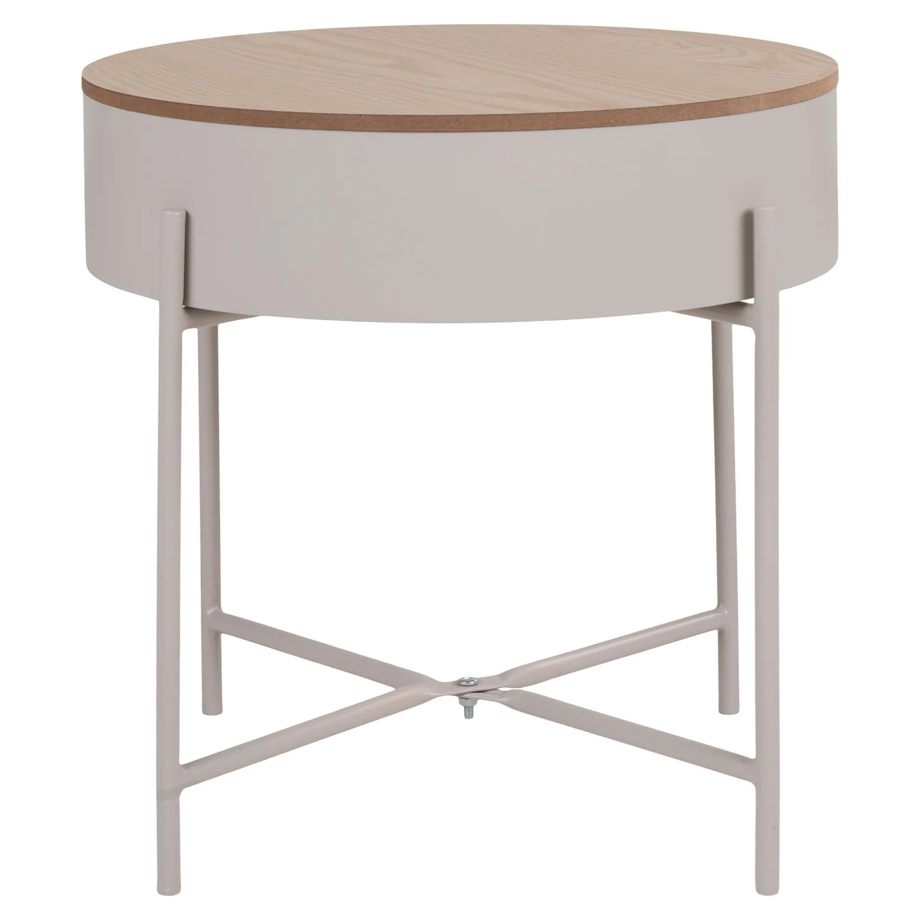 Sisco Beistelltisch - Ø40cm - mit Ablage - grau