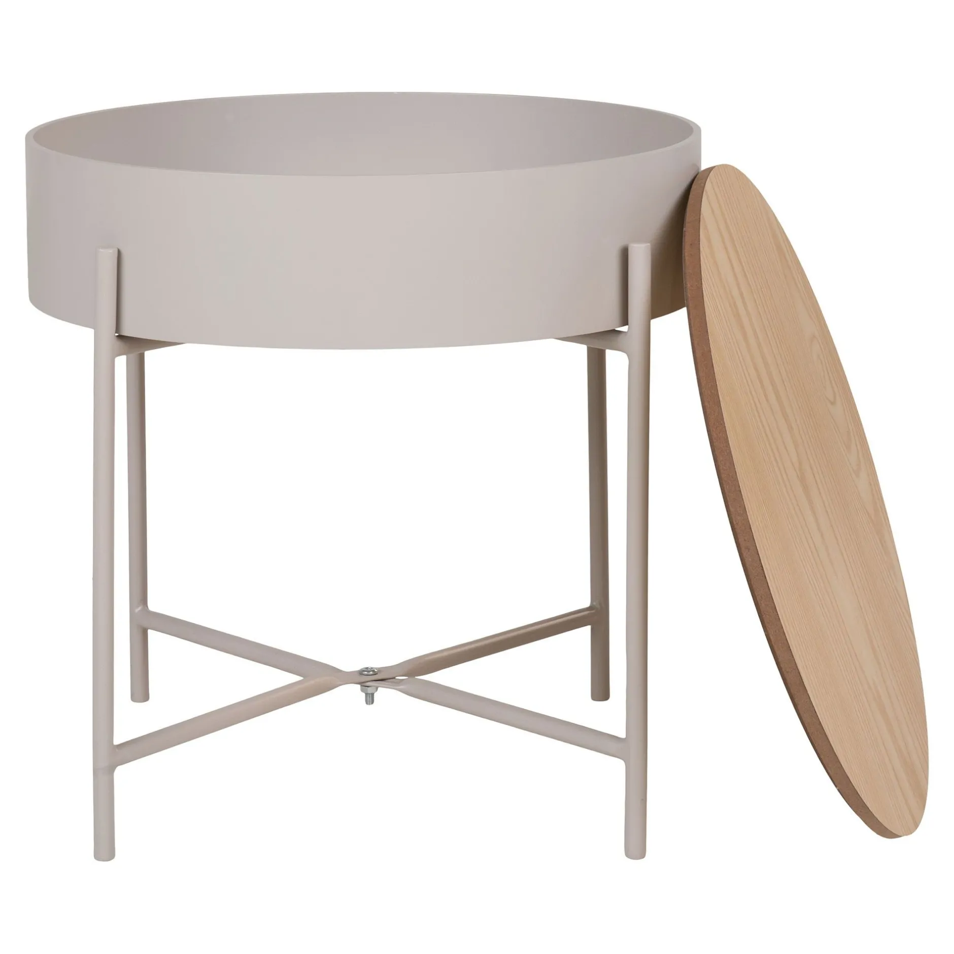 Sisco Beistelltisch - Ø40cm - mit Ablage - grau