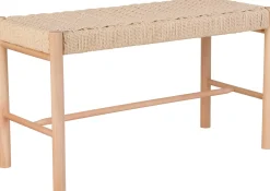 Sitzbank aus geflochtenem Pappelholz 35x80x45 cm