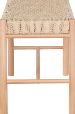 Sitzbank aus geflochtenem Pappelholz 35x80x45 cm