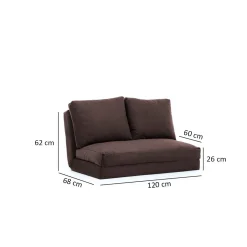 2-Sitzer Sofa-Bett | Komfort und Stil mit Metallrahmen | Braun