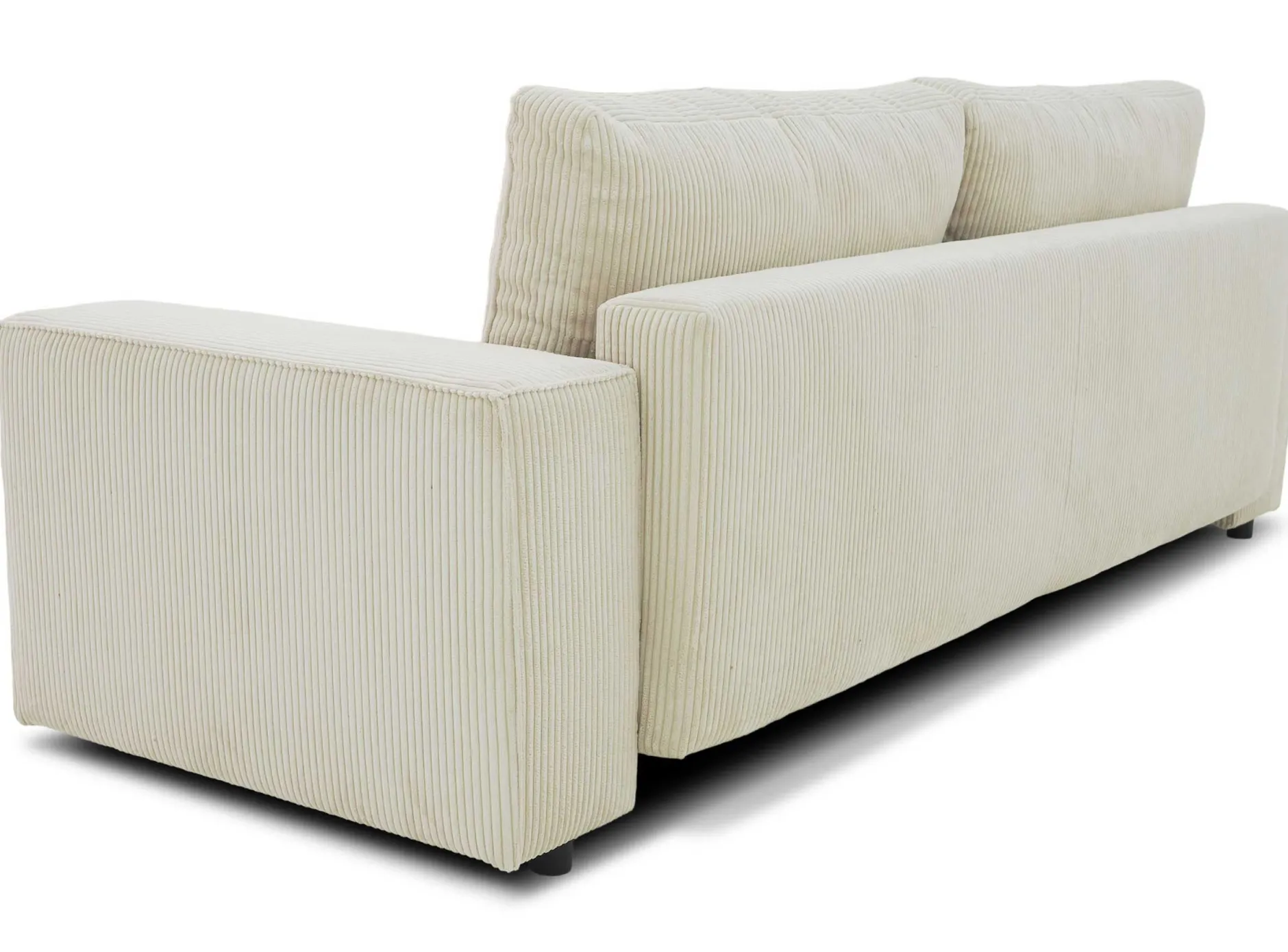 3-Sitzer Sofa Josh - 239x86x85cm - mit Stauraum - beige gerippter Samt