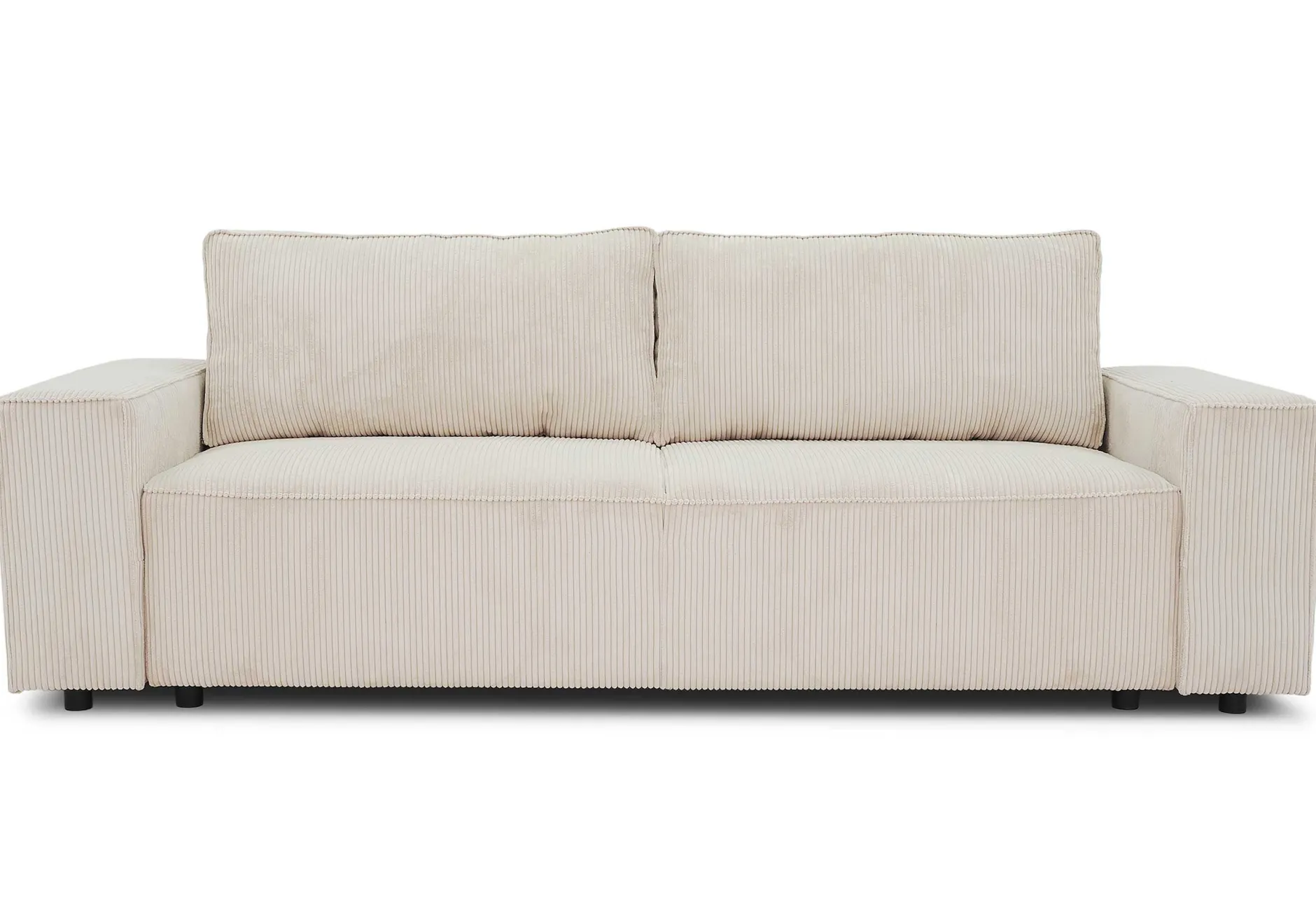 3-Sitzer Sofa Josh - 239x86x85cm - mit Stauraum - beige gerippter Samt