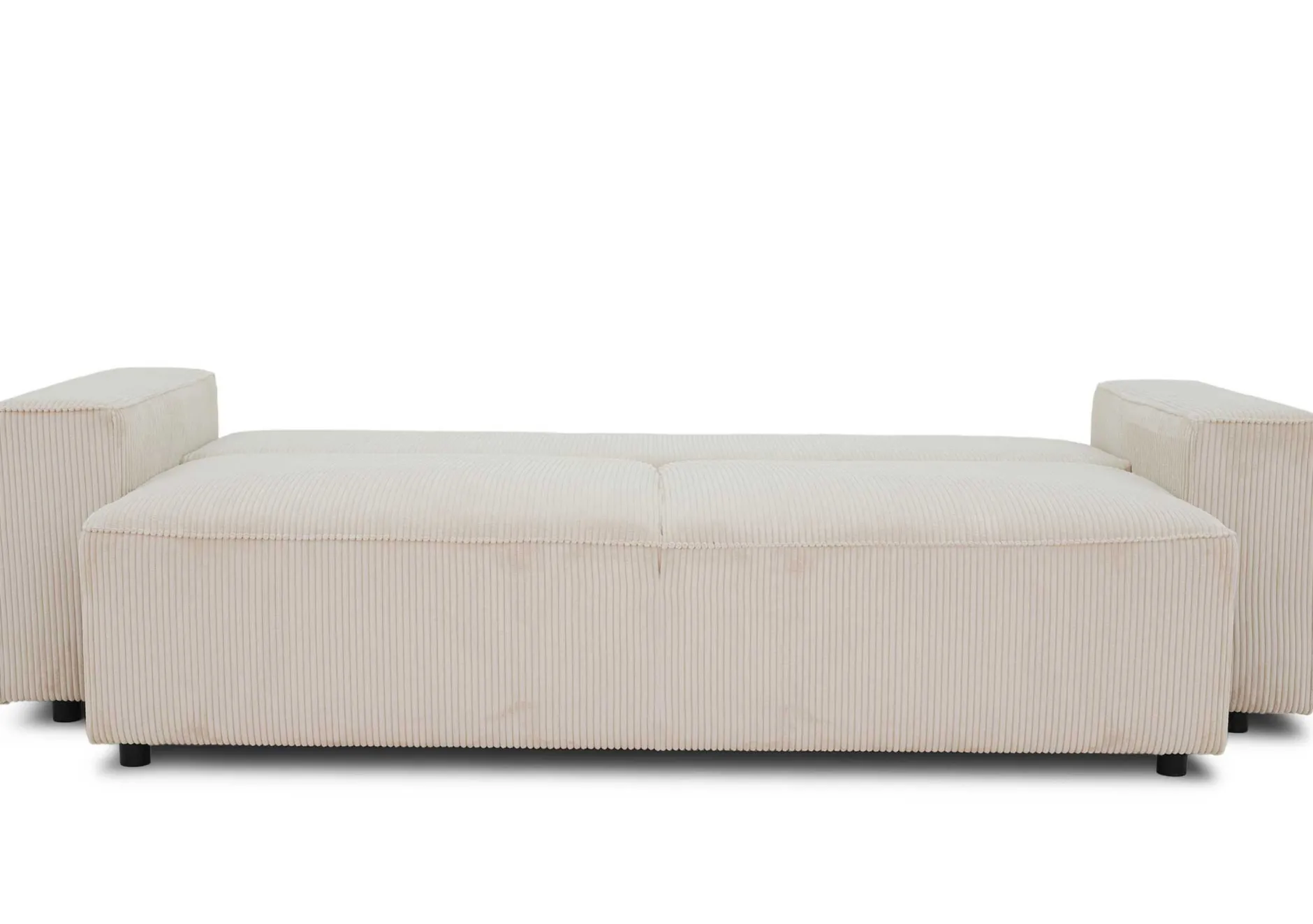 3-Sitzer Sofa Josh - 239x86x85cm - mit Stauraum - beige gerippter Samt