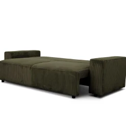 3-Sitzer Sofa Josh - 239x86x85cm - mit Stauraum - khaki Rippensamt
