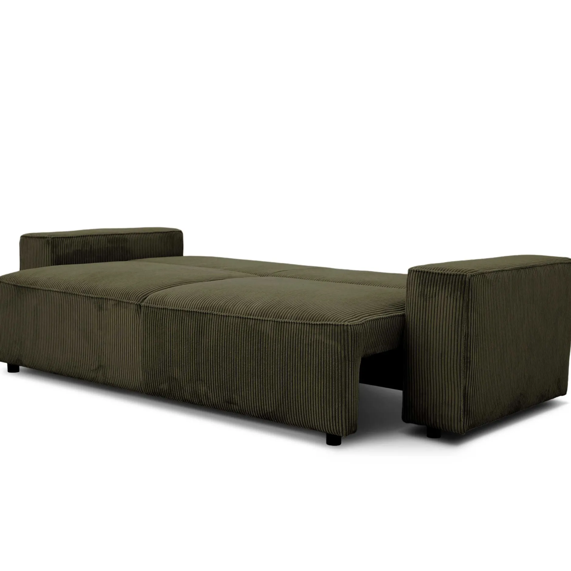 3-Sitzer Sofa Josh - 239x86x85cm - mit Stauraum - khaki Rippensamt