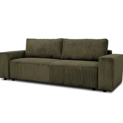 3-Sitzer Sofa Josh - 239x86x85cm - mit Stauraum - khaki Rippensamt