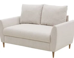 2-Sitzer Sofa Lino - 145x78x92cm - beige Stoff